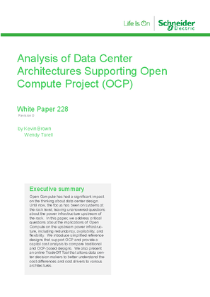 Image of Analysis of Data Center Architectures Supporting Open Compute Project (OCP)