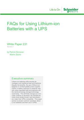 Image of FAQs for Using Lithium-ion Batteries with a UPS