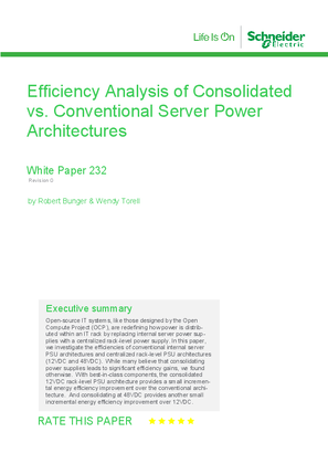Image of Efficiency Analysis of Consolidated vs. Conventional Server Power Architectures