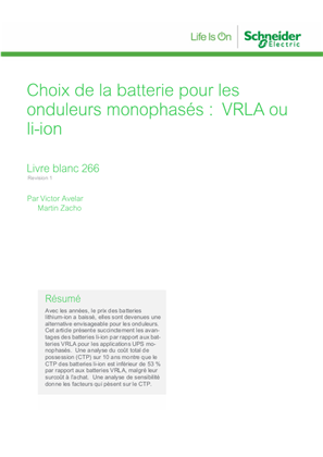 Image de Technologie de batteries pour onduleurs monophasés VRLA par rapport au Li-ion