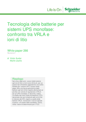 Tecnologia delle batterie per sistemi UPS monofase: confronto tra VRLA e ioni di litio