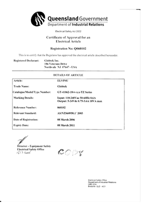Image of Australian/New Zealand C-Tick Certification 24VDC Power Supply 920-0002B