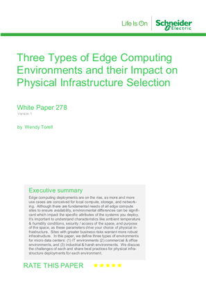Image of Three Types of Edge Computing Environments and their Impact on Physical Infrastructure Selection