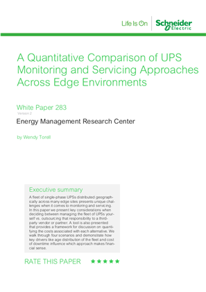 Image of A Quantitative Comparison of UPS Monitoring and Servicing Approaches Across Edge Environments