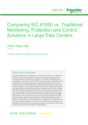 Image of Comparing IEC 61850 vs. Traditional Monitoring, Protection and Control Solutions in Large Data Centers