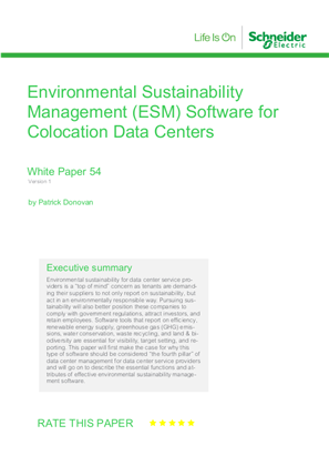 Image of Environmental Sustainability Management (ESM) Software for Colocation Data Centers