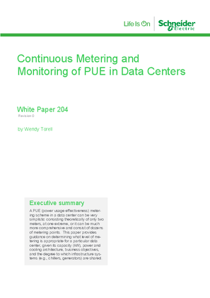 Image of Continuous Metering and Monitoring of PUE in Data Centers