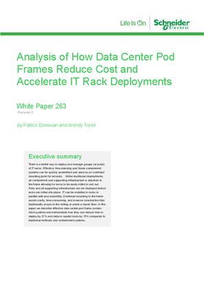 Image of Analysis of How Data Center Pod Frames Reduce Cost and Accelerate IT Rack Deployments