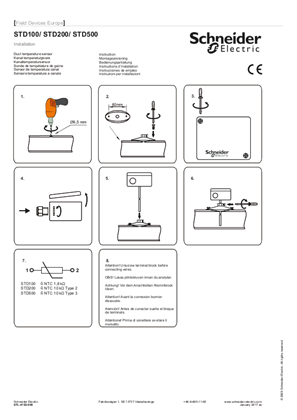 Image of STD100/STD200/STD500 Duct Mount Temperature Sensors - Installation Instructions