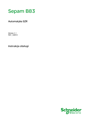Obraz Automatyka SZR na SEPAM B83 - instrukcja obsługi