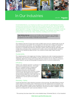 Image of Schneider Electric In Our Industries summary