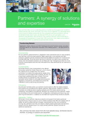 Image of Schneider Electric Partners: A Synergy of Solutions and Expertise summary