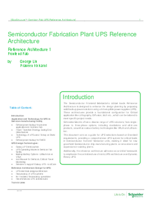 Image of Semiconductor Fabrication Plant UPS Reference Architecture