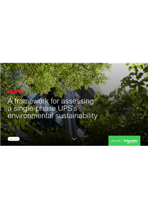 Image of A Framework for Assessing a Single-Phase UPS’s Environmental Sustainability