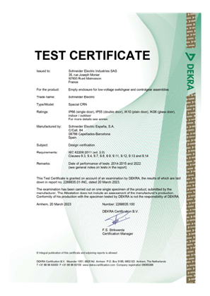 Dekra Certificate for Spacial CRN Range Issued 2023 03 20 Download