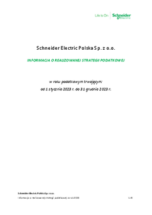 Obraz Informacja o realizowanej strategii podatkowej SEP (2023)