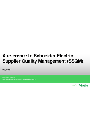 Image de Schneider Supplier Quality Management - SSQM - 2017