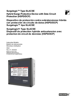 Slika linije SurgeLogic Type SLACSE Hybrid Surge Protective Device with Data Circuit Installation Instructions