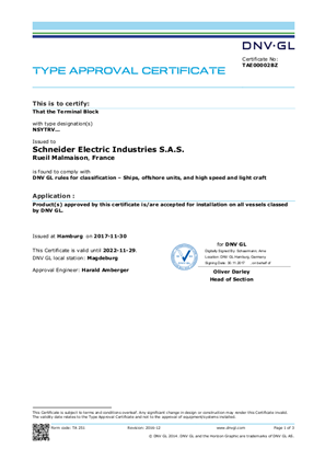 Image of DNV GL Marine Certificate NSYTRV