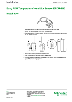 Image of Easy PDU EPDU-TH3 Temperature-Humidity Sensor Installation