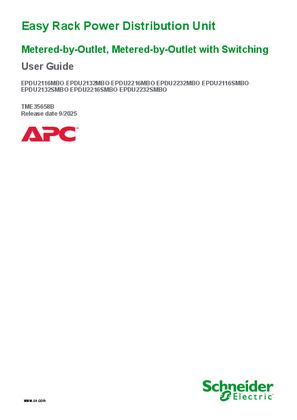 Obraz Easy Rack Power Distribution Unit Metered-by-Outlet, Metered-by-Outlet with Switching User Guide