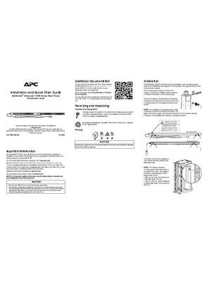 Image de Installation and Quick Start Guide NetShelter Advanced 11000 Series Rack Power Distribution Units