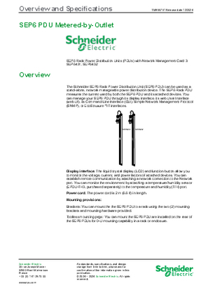 Image of SEP6 PDU Metered-by-Outlet Overview and Specifications