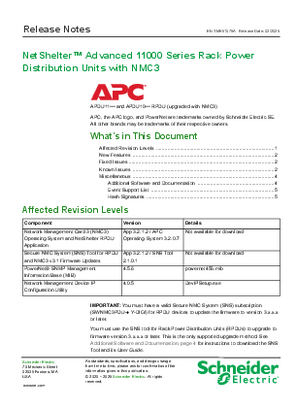 صورة NetShelter Advanced 11000 Series Rack Power Distribution Units with NMC3 Release Notes