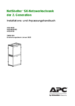 Bild von Netshelter SX Netzwerkschrank – Handbuch zum Auspacken, Installieren und Anpassen