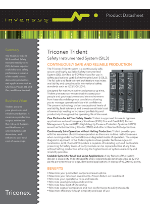 Image of Triconex Trident - Safety Instrumented System (SIL3) EN