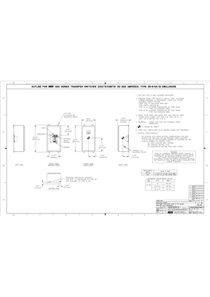 Image of Outline Drawing | ASCO SERIES 200/300 Group G Transfer Switch (ATS/NTS) | 30-200 Amps | Type 3R/4/4X/12 | Frame D | 978723-002