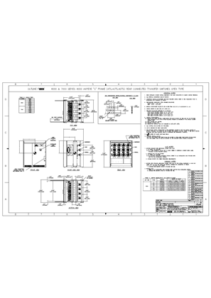 Outline Drawing | ASCO 4000/7000 SERIES Transfer Switch (ATS/ACTS/ADTS) | 4000 Amps | Open Type | Frame G | Rear Connected | 844459-001