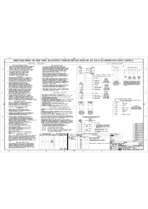 Wiring Diagram Asco Series 300 Automatic Service Entrance Transfer Switch Ats Aus 800 Amps Frame H Three Phase 717501 Asco Power Technologies