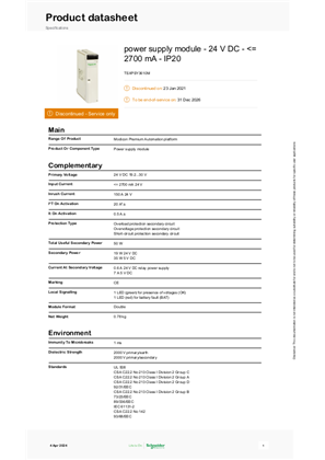的映像 Power supply module - 24 V DC - <= 2700 mA - IP20