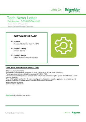 Image of Release of SoMachine Basic V1.6 SP2