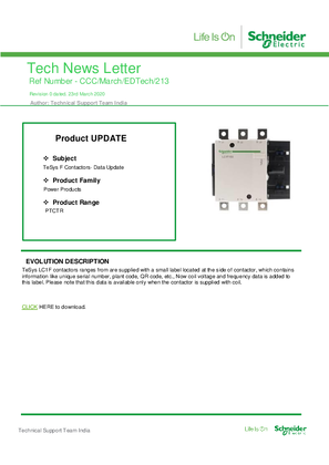 Image of TeSys F Contactors- Data Update