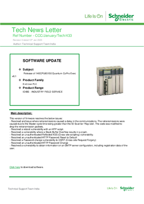 Image of Release of 140CPU65150 Quantum CoPro Exec v6.1