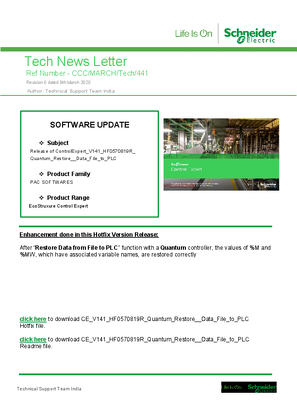Image of Release of ControlExpert_V141_HF0570819R_ Quantum_Restore__Data_File_to_PLC