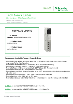 Image of Release of 140NOC78100 Firmware v1.74