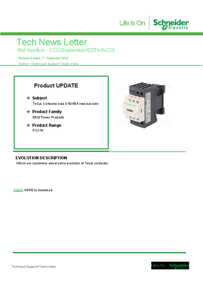 Image of TeSys Contactor size 3 40-65A new barcode