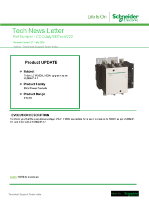 Image of TeSys LC1F2600_1000V upgrade as per UL60947-4-1
