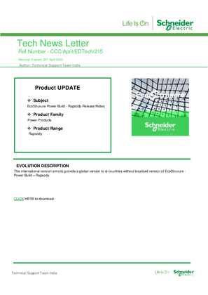 Image of EcoStruxure Power Build - Rapsody Release Notes