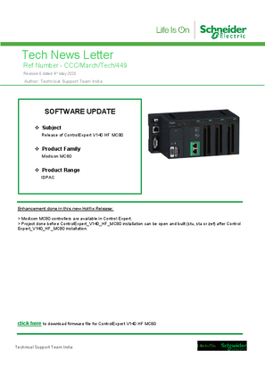 Image of Release of ControlExpert V140 HF MC80