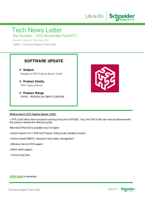 Image of Release of OPC Factory Server V3.63