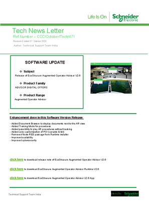 Image of Release of EcoStruxure Augmented Operator Advisor V2.6