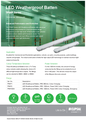 Image of Technical Brochure - TPWP Series Weatherproof Batten