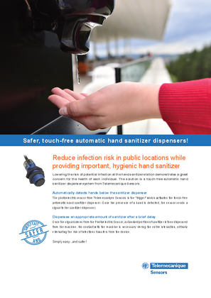 Image of Safer, touch-free automatic hand sanitizer dispensers!