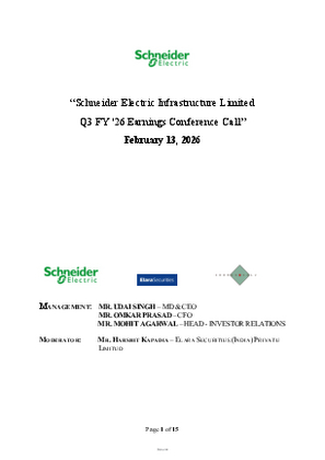 Image of Schneider Electric Earnings Call transcript - Q3 FY26 1