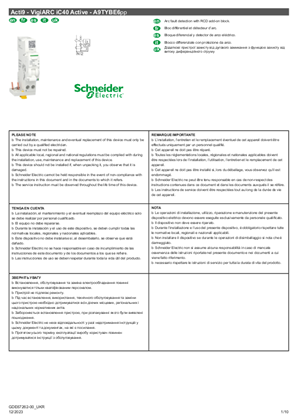 Образ Інструкція для Acti9 - VigiARC iC40 Active - A9TYBE6pp