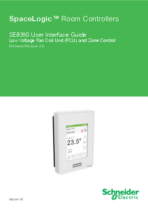 Image of SpaceLogic SE8350 Low Voltage Fan Coil Unit User Interface Guide